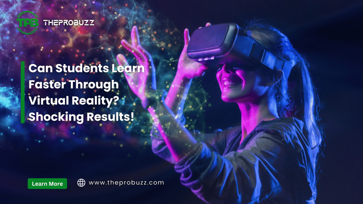 Student using VR headset for immersive learning in virtual reality education