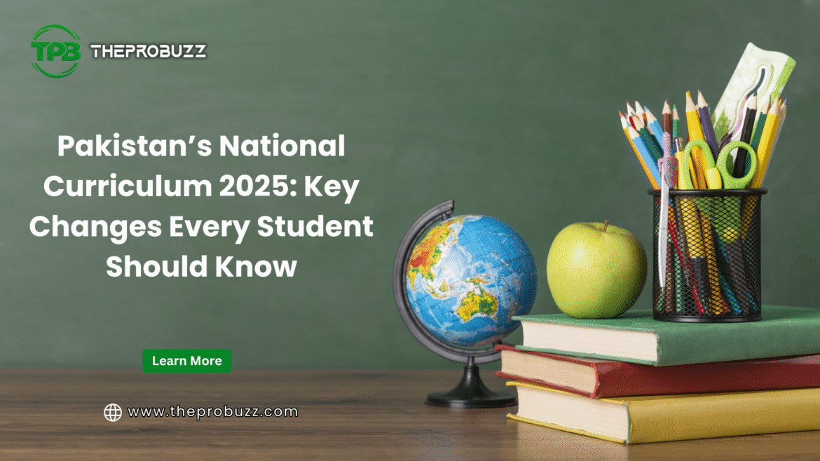 Pakistani students studying in a modern classroom with digital learning tools reflecting the National Curriculum 2025 reforms